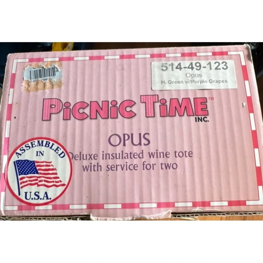 Picnic Time OPUS Deluxe Insulated Wine Tote Service for TWO 514-49 NEW Green